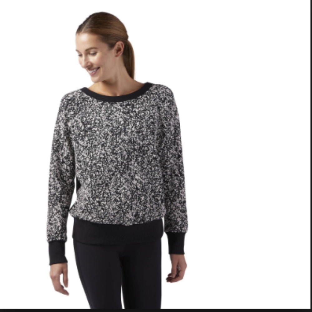 New Reebok Women's Speckled Crewneck Sweater